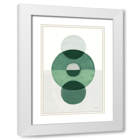 In Between II Green White Modern Wood Framed Art Print with Double Matting by Nai, Danhui