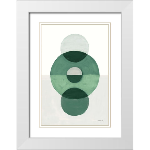 In Between II Green White Modern Wood Framed Art Print with Double Matting by Nai, Danhui