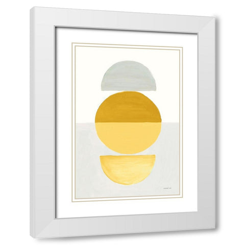 In Between I Yellow White Modern Wood Framed Art Print with Double Matting by Nai, Danhui