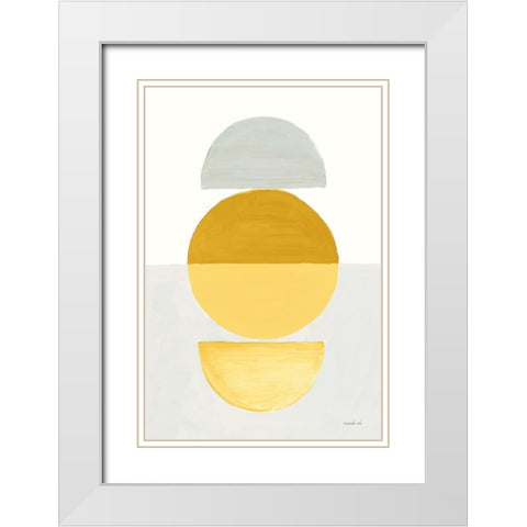 In Between I Yellow White Modern Wood Framed Art Print with Double Matting by Nai, Danhui
