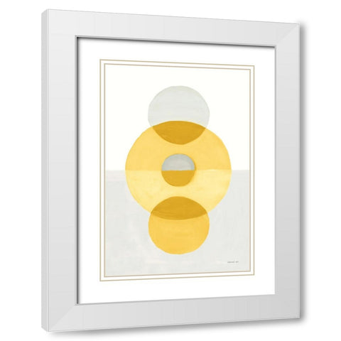 In Between II Yellow White Modern Wood Framed Art Print with Double Matting by Nai, Danhui