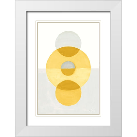 In Between II Yellow White Modern Wood Framed Art Print with Double Matting by Nai, Danhui
