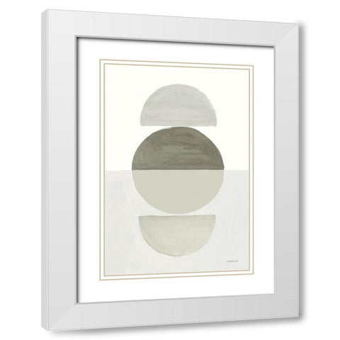 In Between I Neutral White Modern Wood Framed Art Print with Double Matting by Nai, Danhui