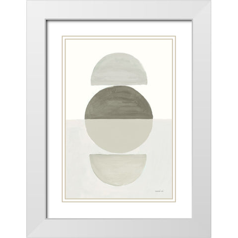 In Between I Neutral White Modern Wood Framed Art Print with Double Matting by Nai, Danhui