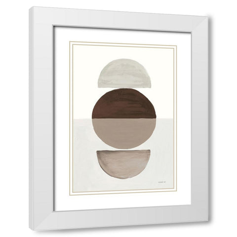 In Between I Earth White Modern Wood Framed Art Print with Double Matting by Nai, Danhui