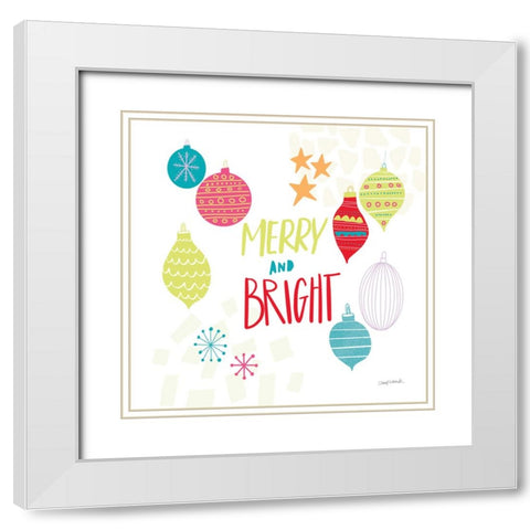 Peace Love Joy IV Bright White Modern Wood Framed Art Print with Double Matting by Warrick, Cheryl