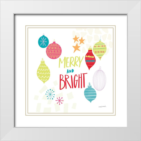 Peace Love Joy IV Bright White Modern Wood Framed Art Print with Double Matting by Warrick, Cheryl