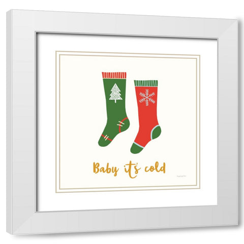 Merry Everything I Script White Modern Wood Framed Art Print with Double Matting by Charro, Mercedes Lopez