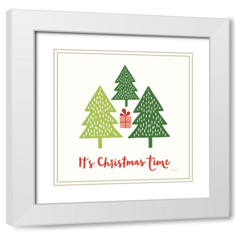 Merry Everything IV Script White Modern Wood Framed Art Print with Double Matting by Charro, Mercedes Lopez