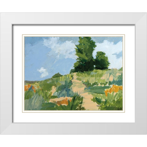 Morning Walk White Modern Wood Framed Art Print with Double Matting by Munger, Pamela