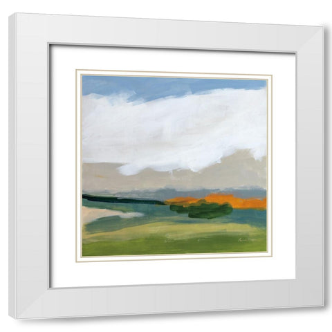Spring Breeze White Modern Wood Framed Art Print with Double Matting by Munger, Pamela