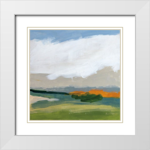 Spring Breeze White Modern Wood Framed Art Print with Double Matting by Munger, Pamela