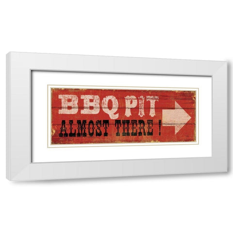 BBQ Pit White Modern Wood Framed Art Print with Double Matting by Pela Studio