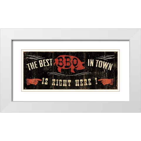 The Best BBQ in Town White Modern Wood Framed Art Print with Double Matting by Pela Studio