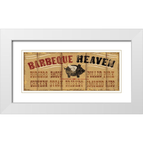 Barbeque Heaven White Modern Wood Framed Art Print with Double Matting by Pela Studio
