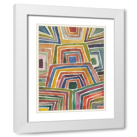 Stripes II White Modern Wood Framed Art Print with Double Matting by Warrick, Cheryl