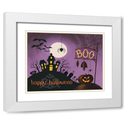 Happy Haunting I White Modern Wood Framed Art Print with Double Matting by Audit, Lisa