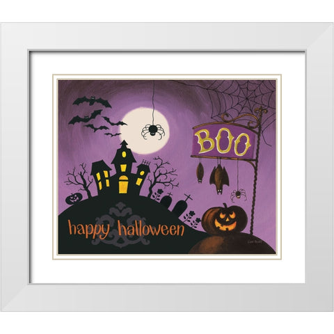 Happy Haunting I White Modern Wood Framed Art Print with Double Matting by Audit, Lisa