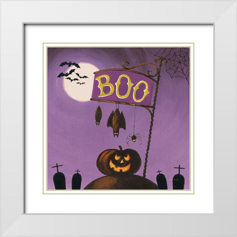 Happy Haunting IV White Modern Wood Framed Art Print with Double Matting by Audit, Lisa