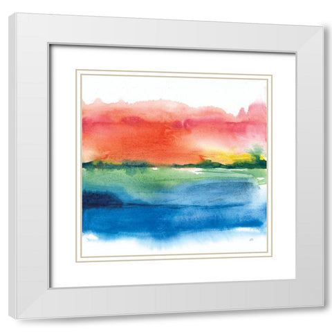 Jewel Waterway I White Modern Wood Framed Art Print with Double Matting by Paschke, Chris