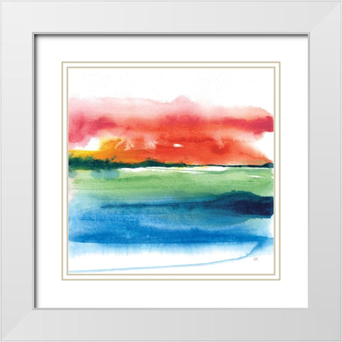 Jewel Waterway II White Modern Wood Framed Art Print with Double Matting by Paschke, Chris