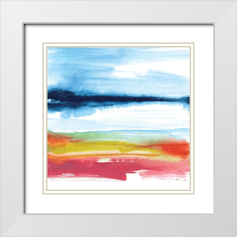 Jewel Waterway III White Modern Wood Framed Art Print with Double Matting by Paschke, Chris