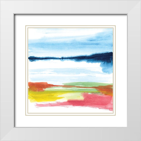 Jewel Waterway IV White Modern Wood Framed Art Print with Double Matting by Paschke, Chris