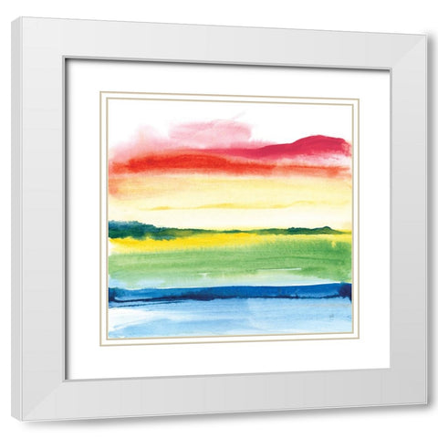 Jewel Waterway V White Modern Wood Framed Art Print with Double Matting by Paschke, Chris