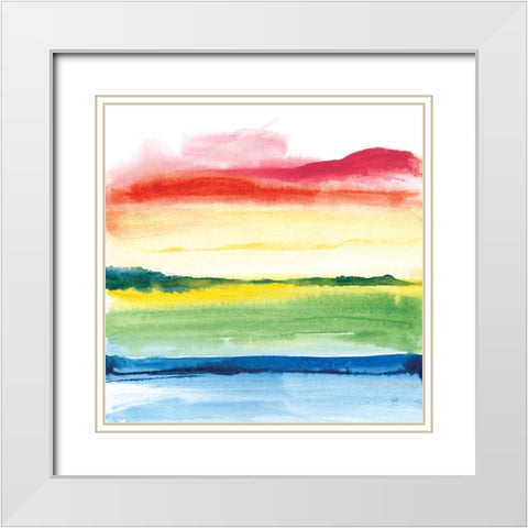 Jewel Waterway V White Modern Wood Framed Art Print with Double Matting by Paschke, Chris