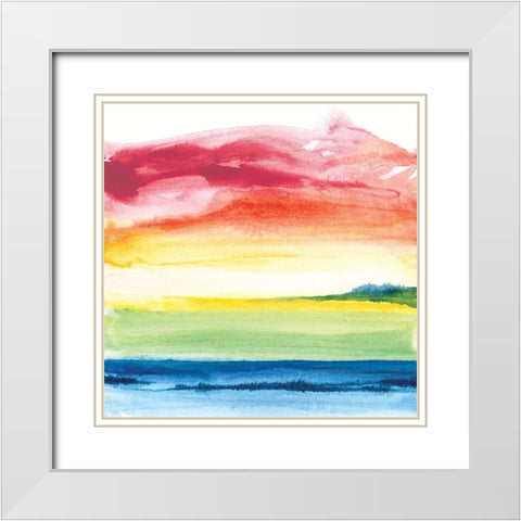 Jewel Waterway VI White Modern Wood Framed Art Print with Double Matting by Paschke, Chris