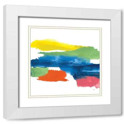 Jewel Abstraction I White Modern Wood Framed Art Print with Double Matting by Paschke, Chris