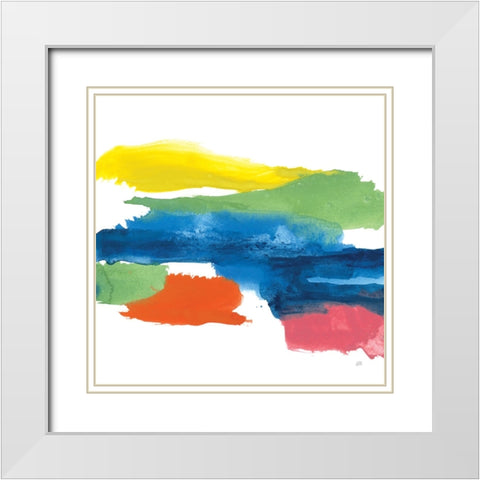 Jewel Abstraction I White Modern Wood Framed Art Print with Double Matting by Paschke, Chris