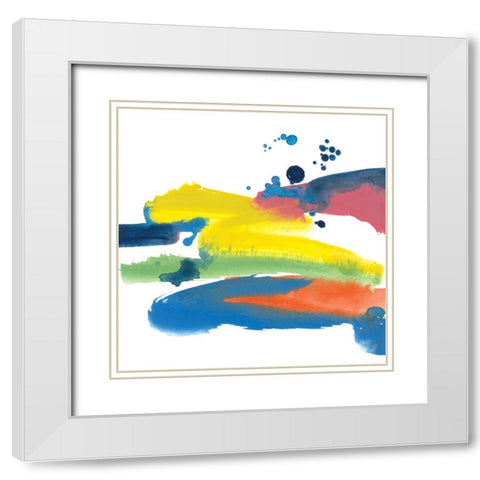 Jewel Abstraction IV White Modern Wood Framed Art Print with Double Matting by Paschke, Chris
