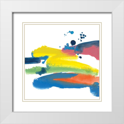 Jewel Abstraction IV White Modern Wood Framed Art Print with Double Matting by Paschke, Chris