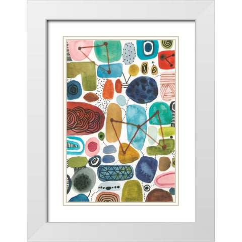 Bliss III White Modern Wood Framed Art Print with Double Matting by Warrick, Cheryl