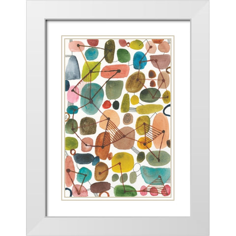 Bliss IV White Modern Wood Framed Art Print with Double Matting by Warrick, Cheryl