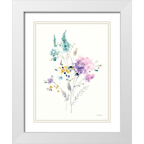 Lilac Season I White Modern Wood Framed Art Print with Double Matting by Nai, Danhui