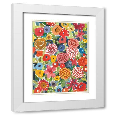 Petal Play I White Modern Wood Framed Art Print with Double Matting by Warrick, Cheryl