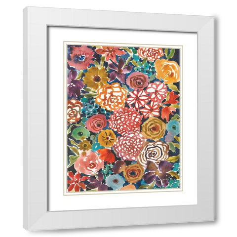 Petal Play III White Modern Wood Framed Art Print with Double Matting by Warrick, Cheryl