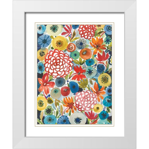Petal Play VI White Modern Wood Framed Art Print with Double Matting by Warrick, Cheryl
