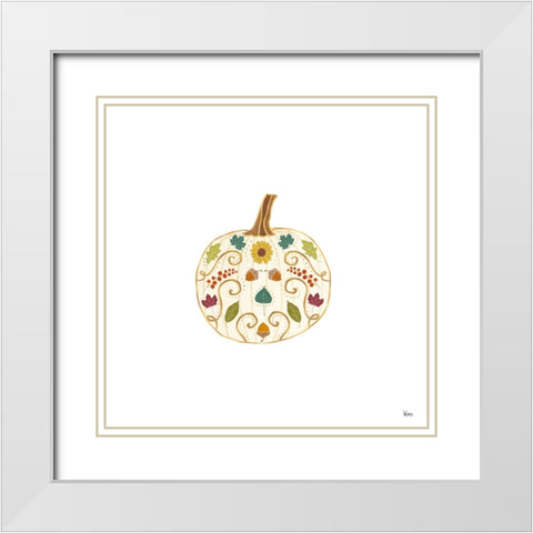 Autumn Otomi X White Modern Wood Framed Art Print with Double Matting by Charron, Veronique