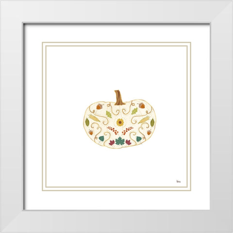 Autumn Otomi XI White Modern Wood Framed Art Print with Double Matting by Charron, Veronique