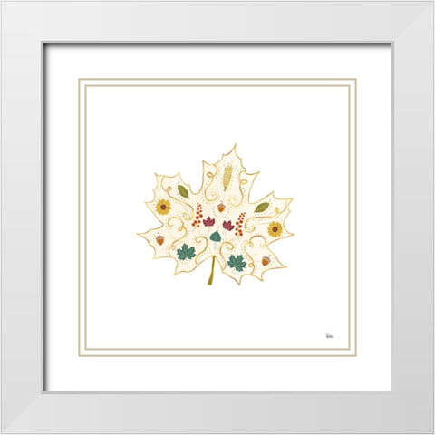 Autumn Otomi XII White Modern Wood Framed Art Print with Double Matting by Charron, Veronique