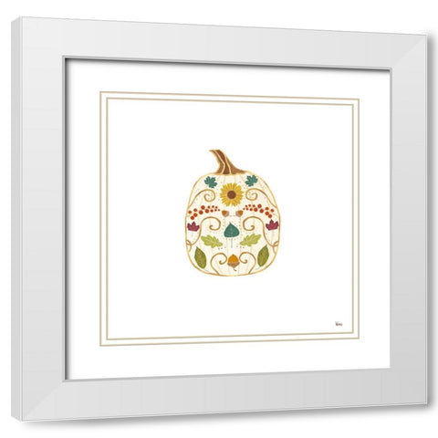 Autumn Otomi XIII White Modern Wood Framed Art Print with Double Matting by Charron, Veronique