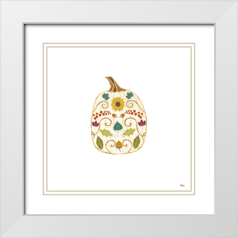 Autumn Otomi XIII White Modern Wood Framed Art Print with Double Matting by Charron, Veronique