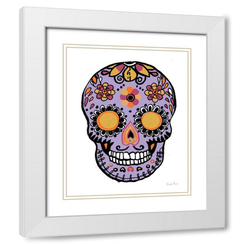 Homage to Frida III Marigold White Modern Wood Framed Art Print with Double Matting by Zaman, Farida