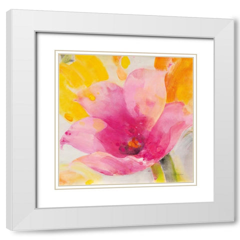 Bright Tulips IV White Modern Wood Framed Art Print with Double Matting by Hristova, Albena