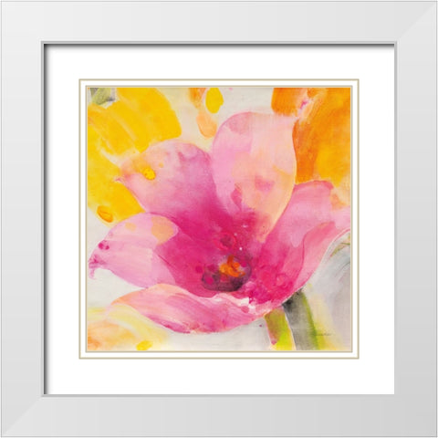 Bright Tulips IV White Modern Wood Framed Art Print with Double Matting by Hristova, Albena