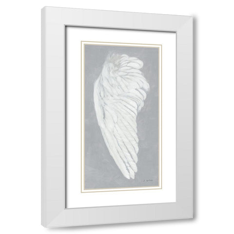 Wings II on Gray Flipped White Modern Wood Framed Art Print with Double Matting by Wiens, James