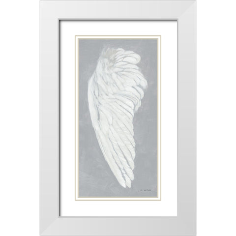 Wings II on Gray Flipped White Modern Wood Framed Art Print with Double Matting by Wiens, James